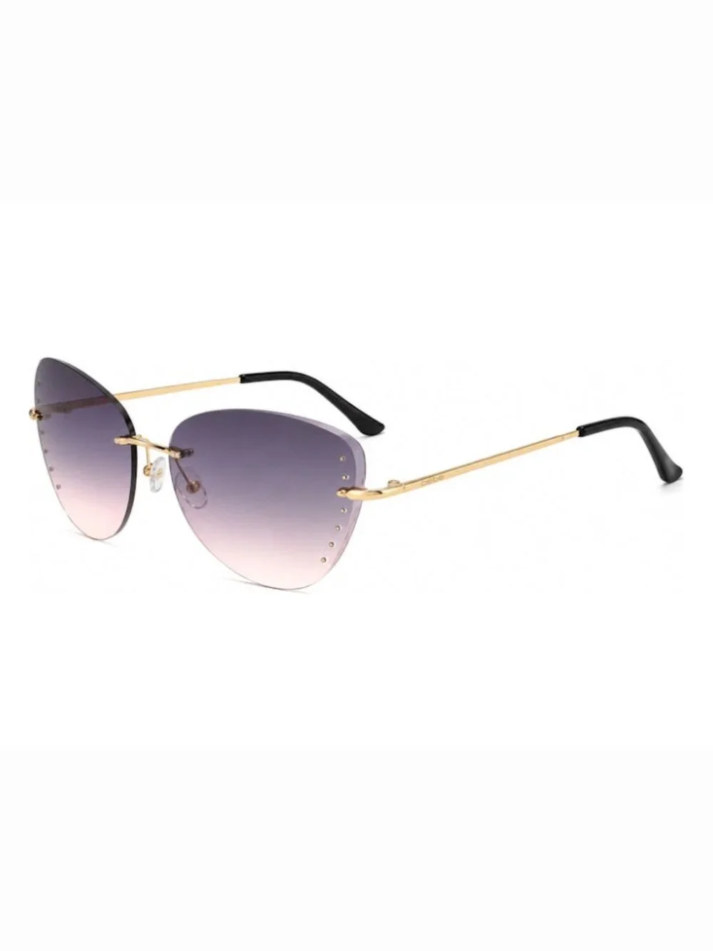 BEBE BBOP-1020CE-001 Women's Shiny Gold/Gray Gradient Lenses Sunglasses